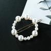 LIBERGA 4 Pack Fashion Irregular Pearl Hair Clips Round Barrettes Headdress Elegant Bangs Side Clips Hair Pins for Women,Gold view 2