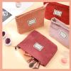 Sanwuta 4 Pack Velvet Makeup Bag Cosmetic Bag for Women Large Capacity Corduroy Pouch Zipper Canvas Travel Toiletry Purse Make up Organizer Case Accessories(Red Series,Plaid) view 4