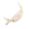 LIBERGA 4 Pack Fashion Hair Clips Pearl Moon Barrettes Headdress Elegant Bangs Side Clips Hair Pins for Women,Gold view 1