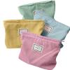 Sanwuta 4 Pack Velvet Makeup Bag Cosmetic Bag for Women Large Capacity Corduroy Pouch Zipper Canvas Travel Toiletry Purse Make up Organizer Case Accessories(Macaron Series,Plaid) view 1