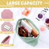 Sanwuta 4 Pack Velvet Makeup Bag Cosmetic Bag for Women Large Capacity Corduroy Pouch Zipper Canvas Travel Toiletry Purse Make up Organizer Case Accessories(Macaron Series,Plaid) view 3