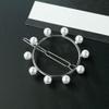 LIBERGA 4 Pack Hair Clips Fashion Pearl Round Barrettes Headdress Elegant Bangs Side Clips Hair Pins for Women,Silver view 2
