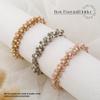 Brinie Pearl Rhinestone Pink Ponytail Holder Hair Ties and Scrunchies - Elastic Stretchy Hair Bands and Accessories for Women and Girls (Pack of 3) view 2