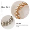 Brinie Pearl Rhinestone Pink Ponytail Holder Hair Ties and Scrunchies - Elastic Stretchy Hair Bands and Accessories for Women and Girls (Pack of 3) view 3