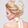 BBTO 21 Pcs Flower Hair Clip Rose Hair Clips Barrettes for Women Flower Accessories Boho Bride Claw Clip Hairpin Brooch Pin Headpiece for Wedding(White) view 4