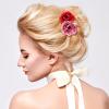 BBTO 21 Pcs Flower Hair Clip Rose Hair Clips Barrettes for Women Flower Accessories Boho Bride Claw Clip Hairpin Brooch Pin Headpiece for Wedding(Red Series) view 4