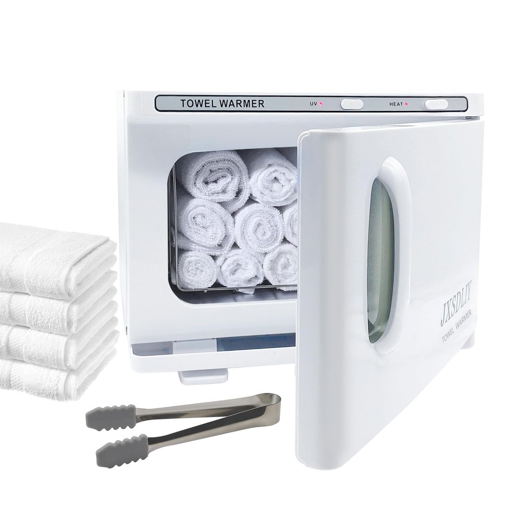JXSDLIY Hot Towel Warmer for Salon Beauty Bathroom Hot Towel Cabinet 2-in-1 Personal 8L Small Capacity owel Warmers Spa, Upgrade Fast Heating Towel Heater Towel Steamer (8L, White)