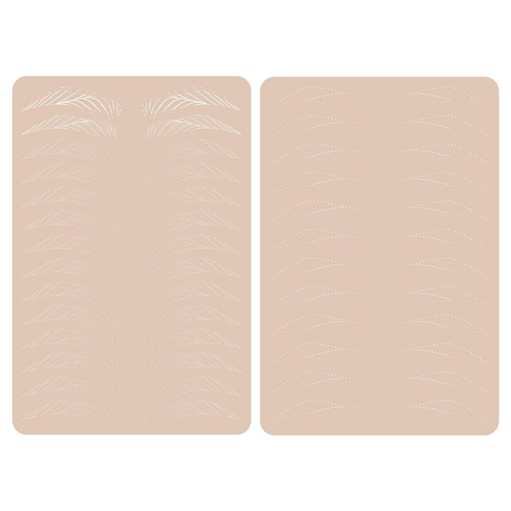2pcs Hairstroke Practice Skin Double Sided Permanent Makeup Tattoo Practice Skin Microblading Hair stroke Patterns (2pcs)