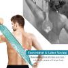 Inmorven Back Scrubber for Shower Exfoliating Body Scrubber 40 inch Double-Sided Back Exfoliator Scrub Towel, Bath Body Brush Widened Back Washer with Handle for Men and Women Green view 3