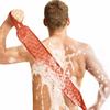 Inmorven Back Scrubber for Shower Exfoliating Body Scrubber 40 inch Double-Sided Back Exfoliator Scrub Towel, Bath Body Brush Widened Back Washer with Handle for Men and Women, Red view 1