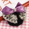Women Hair Clip Bun Cover Hairnet Lace Bow Hair Net, Women Barrette Bun Cover Bow Hair Clip Gifts for Lady Hair Accessories (blue) view 3