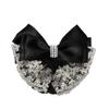 Women Hair Clip Bun Cover Hairnet Lace Bow Hair Net, Women Barrette Bun Cover Bow Hair Clip Gifts for Lady Hair Accessories (black) view 1