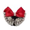 Women Hair Clip Bun Cover Hairnet Lace Bow Hair Net, Women Barrette Bun Cover Bow Hair Clip Gifts for Lady Hair Accessories (red) view 1