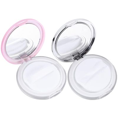FRCOLOR 2sets Makeup Sponge Holder with Puff Portable Loose Powder Storage Case for Women Includes Empty Box for Travel and Organization