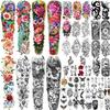 55 Sheets Temporary Tattoo for Men and Women, 8 Full Arm Fake Tattoos, 17 Half Arm Fake Skull Flower Tattoos, 30 Tiny for Adults Kids Body Shoulder Tattoos Stickers Waterproof Realistic Long-Lasting view 1