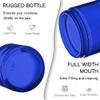 2 oz Blue Glass Jars with Lids, Bumobum 3 pack Small Jars with White Labels & Inner Liners, 60 ml Empty Round Cosmetic Containers for Sample, Powder, Cream, Lotion, Spice view 2