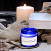 2 oz Blue Glass Jars with Lids, Bumobum 3 pack Small Jars with White Labels & Inner Liners, 60 ml Empty Round Cosmetic Containers for Sample, Powder, Cream, Lotion, Spice view 4