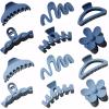 12 Pcs Claw Clips, Multi-Shapes Hair Clips for Women, Non-Slip Large Jaw Claw Clips for Thick Thin Curly Hair Accessories (Blue) view 1
