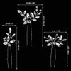 6 Pcs Silver Leaf Bride Hair Pins Crystal Rhinestone Hairpins Bridesmaids Bridal Hair Pieces Wedding Hair Clips Party Hair Accessories for Women and Girls view 3