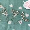 6 Pcs Silver Leaf Bride Hair Pins Crystal Rhinestone Hairpins Bridesmaids Bridal Hair Pieces Wedding Hair Clips Party Hair Accessories for Women and Girls view 4