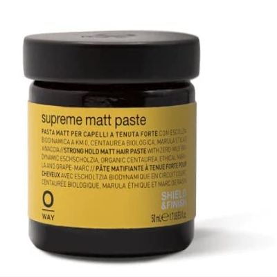 Sleekshop Comb + 0way SUPREME MATT PASTE, Strong Hold Matte Hair Paste, Gel Pomade Cream Made in Italy, Biodynamic Ingredients (w Pin Comb) (1.7 oz)