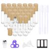 PrettyCare Essential Oil Roller Bottles 10ml (24 Pack Clear Glass Bottle with Bamboo Lid, 4 Extra Roller Balls48 Labels, 2 Openers, 2 Funnels, 4 Droppers, Roller Balls For Essential Oils view 1