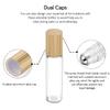 PrettyCare Essential Oil Roller Bottles 10ml (24 Pack Clear Glass Bottle with Bamboo Lid, 4 Extra Roller Balls48 Labels, 2 Openers, 2 Funnels, 4 Droppers, Roller Balls For Essential Oils view 2