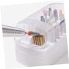 Beavorty Reusable Nail Drill Bits Storage Case Slot Clear Organizer for Manicure Grinding Practical and Convenient Nail Drill Bits Holder Cleaning Brush view 4