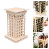 AKaSping 104 Slots Essential Oil Bottle Holder Wooden RotatingSquare Essential Oil Rack Cosmetic Storage Display Stand Nail Polish Display Holder Shelf Lipstick Organizer view 3