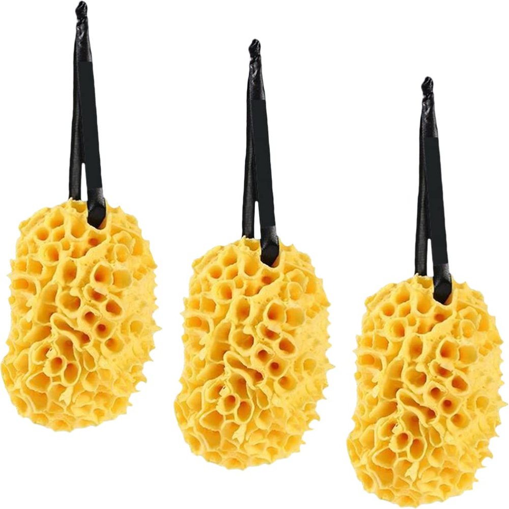 FRCOLOR 3pcs Honeycomb Bath Exfoliating Shower Sponge for Body Wash Breathable for Deep Cleansing and Gentle Exfoliation for Daily Use