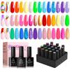 Beetles Rainbow Gel Polish Set, 20 Colors Glitter Pink Red Green Blue Bright Rainbow Collection Colorful Gel Polish Nails Sparkle Gel Base Glossy & Matte Top Coat UV Gel Gift for Women & Girls view 1