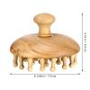 GLEAVI Wooden Massage Comb for Dandruff Removal, Wide Tooth Hair Brush Shampoo and Dry Hair Scalp Care, Round Tip Scalp Massager Comb Guasha Tool, Light Yellow, Unisex view 2