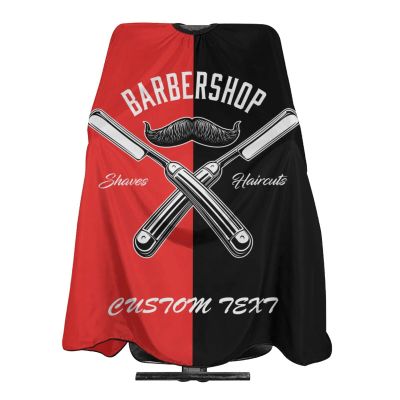 Custom Barber Cape Hairdresser Cape, Add Your Photo Text Logo Personalized Red Salon Cape for Men, Customized Hair Cutting Cape for Home Salon Barbershop