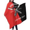 Custom Barber Cape Hairdresser Cape, Add Your Photo Text Logo Personalized Red Salon Cape for Men, Customized Hair Cutting Cape for Home Salon Barbershop view 2