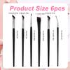 6pcs Fine Angled Eyeliner Brush, Precision Eyeliner Eyebrows Makeup Brush Set Angled Eyeliner Concealer Ultra Flat Thin Brush Beveled Eyebrow Curved Brush view 2