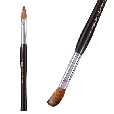 Acrylic Nail Brush, Pure Handmade Oval Shape (Size #8/10/12/14/16/18/20) Kolinsky Nail Art Brushes for Acrylic Application Nail Extension, Professional Nail Art Brush Manicure for Women (20#)