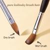 Acrylic Nail Brush, Pure Handmade Oval Shape (Size #8/10/12/14/16/18/20) Kolinsky Nail Art Brushes for Acrylic Application Nail Extension, Professional Nail Art Brush Manicure for Women (14#) view 3