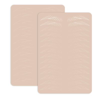 3 pcs Pink Microblading Hairstroke Practice Skin Hair strokes Pattern Pre-printed Silicone Practice Pad Permanent Makeup Eyebrow Tattoo Latex (Version 1)