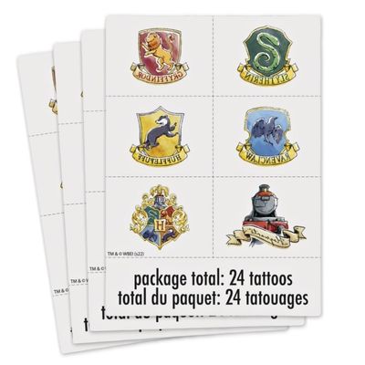 Unique Assorted Colors Harry Potter Tattoos (Pack of 24) | Eye-Catching Design, Perfect for Hogwarts Fans, Birthday Parties & Wizard-Themed Events