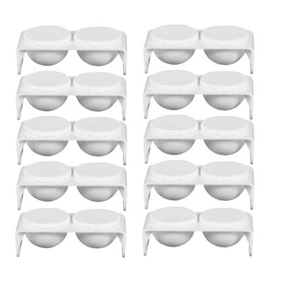 FOMIYES 10pcs Double Holes Crystal Cups for Nail Art Containers for Manicure Pen Washing Tools for Nail Technicians and Home Use