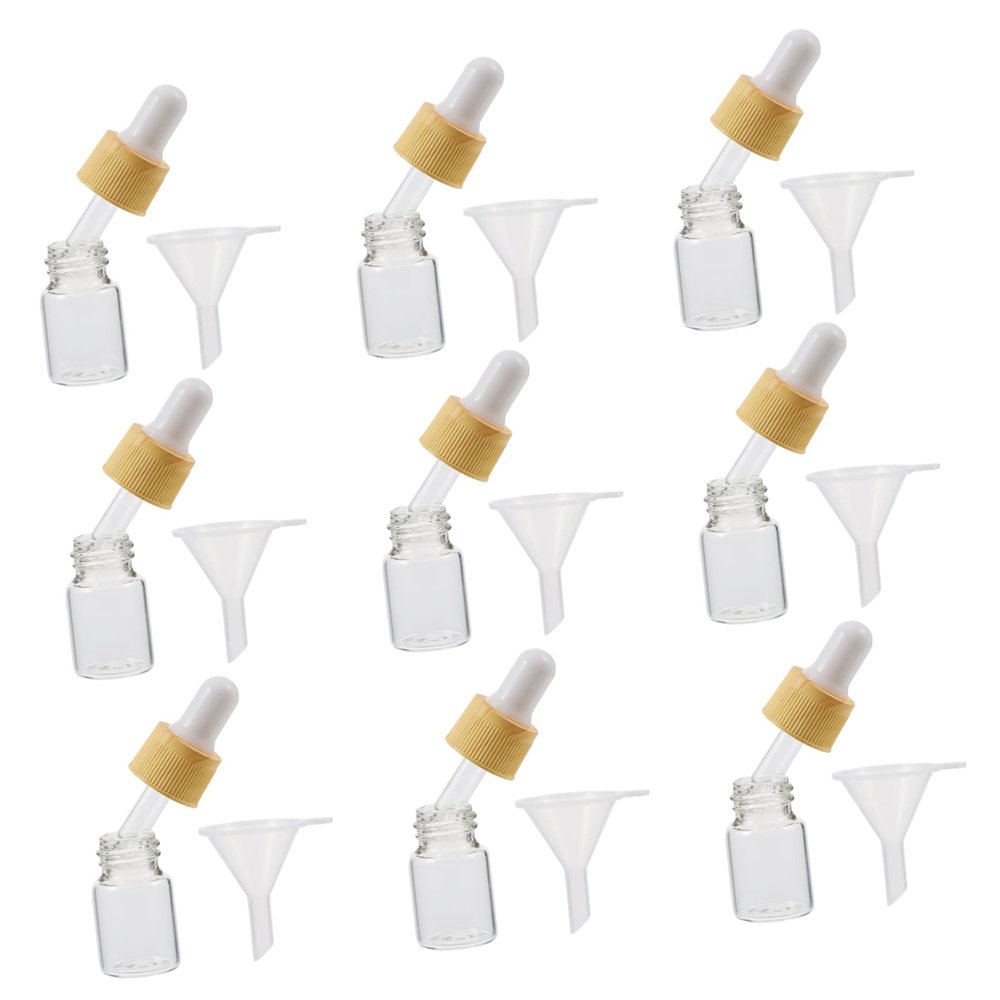 SHERCHPRY 20pcs Dropper Bottles Funnels Travel Dispense Bottles Multi-use Fragrance Empty for Oils Lotions Serums