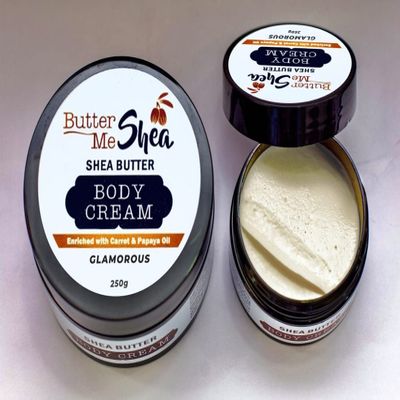 Butter Me Shea ~Shea Butter Body Cream (Glamorous) with Bamboo Sugar & Cool Citrus Basil Fragrance