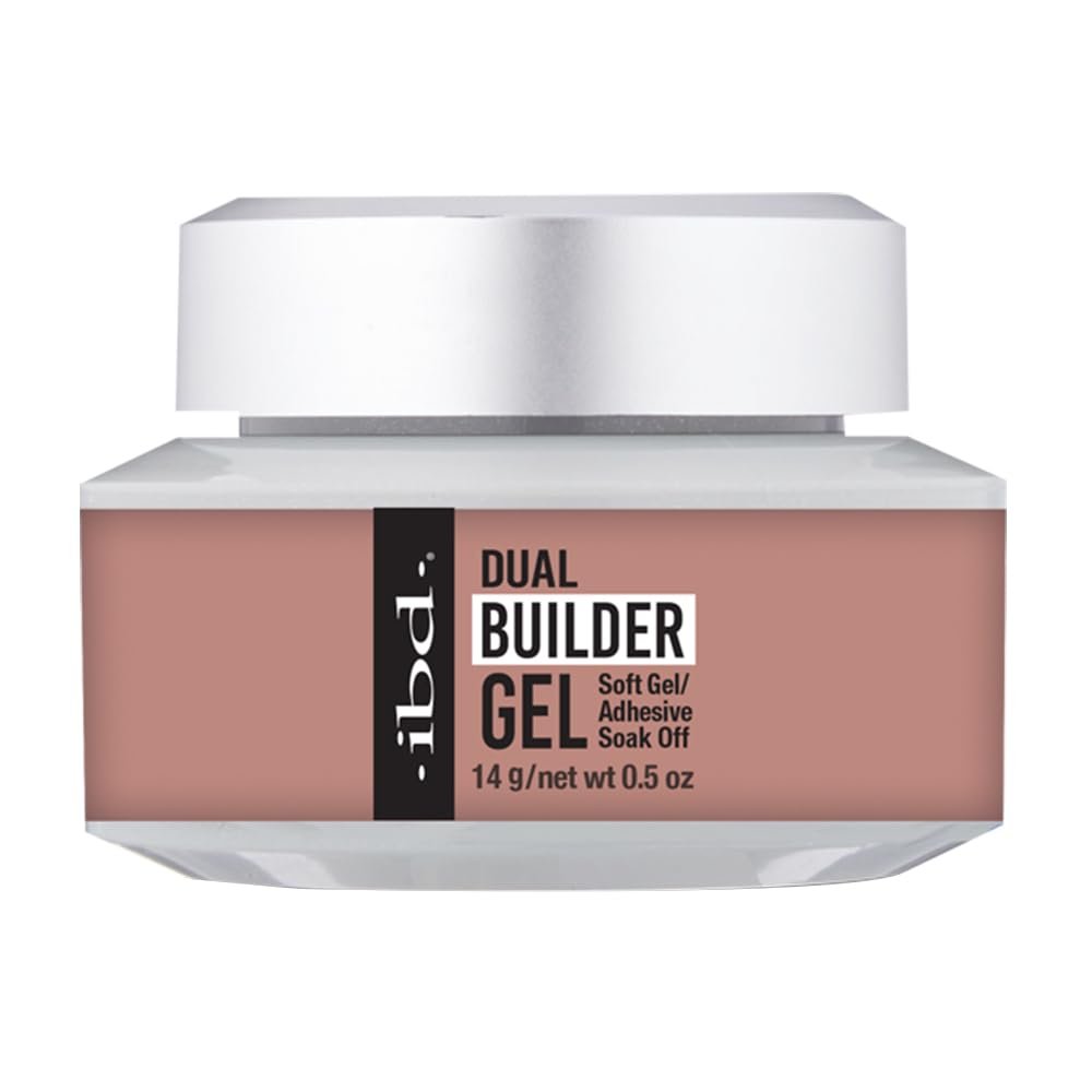 ibd Dual Builder Gel in Warm Nude, Soft Gel and Adhesive, Easy Soak Off, 0.5 oz