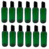 Natural Farms 4 oz Green Boston BPA FREE Bottles - 12 Pack Empty Refillable Containers - Essential Oils Cleaning Products - Aromatherapy | Smooth Black Disc Cap - Made in the USA view 1