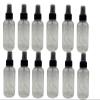 Natural Farms 4 oz Clear Boston BPA FREE Bottles - 12 Pack Empty Refillable Containers - Essential Oils Cleaning Products - Aromatherapy | Black Fine Mist Sprayers view 1