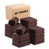 Arkwright Microfiber Coral Fleece Salon Towels Bulk - Case of 60 - Bleach Safe Resistant, Absorbent Hair Drying Towel Set, Perfect for Resort, Hotel, and Spa, 16 x 27 in, Brown view 1