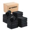 Arkwright Microfiber Coral Fleece Salon Towels Bulk - Case of 60 - Bleach Safe Resistant, Absorbent Hair Drying Towel Set, Perfect for Resort, Hotel, and Spa, 16 x 27 in, Black view 1