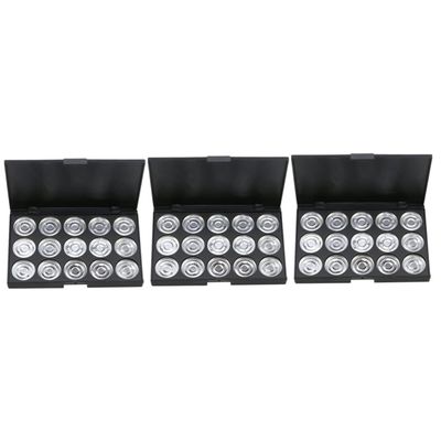 BIUDECO 3pcs 15 Diy Eye Shadow Organizer Box Large Capacity Empty Palette for Cream Blush Makeup