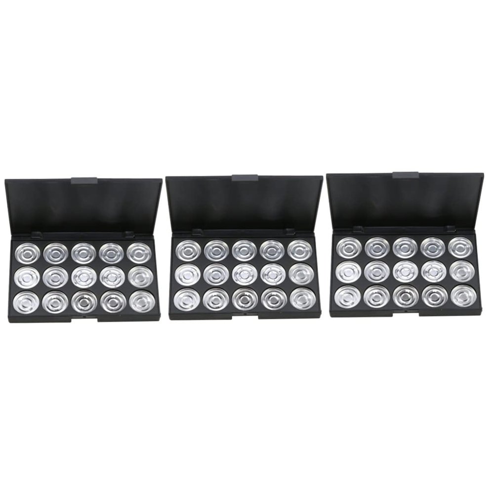 BIUDECO 3pcs 15 Diy Eye Shadow Organizer Box Large Capacity Empty Palette for Cream Blush Makeup