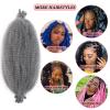 Spring Cuban Twist hair Grey Marley Twist Braiding Hair 16 inch Wrapping Marley Hair for Soft Faux Locs Springy Afro Kinky Twist Crochet Hair Braiding Twisted Up Springy Afro Twist Hair Extensions view 4